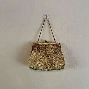 Elegant Gold Woven Women's Bag